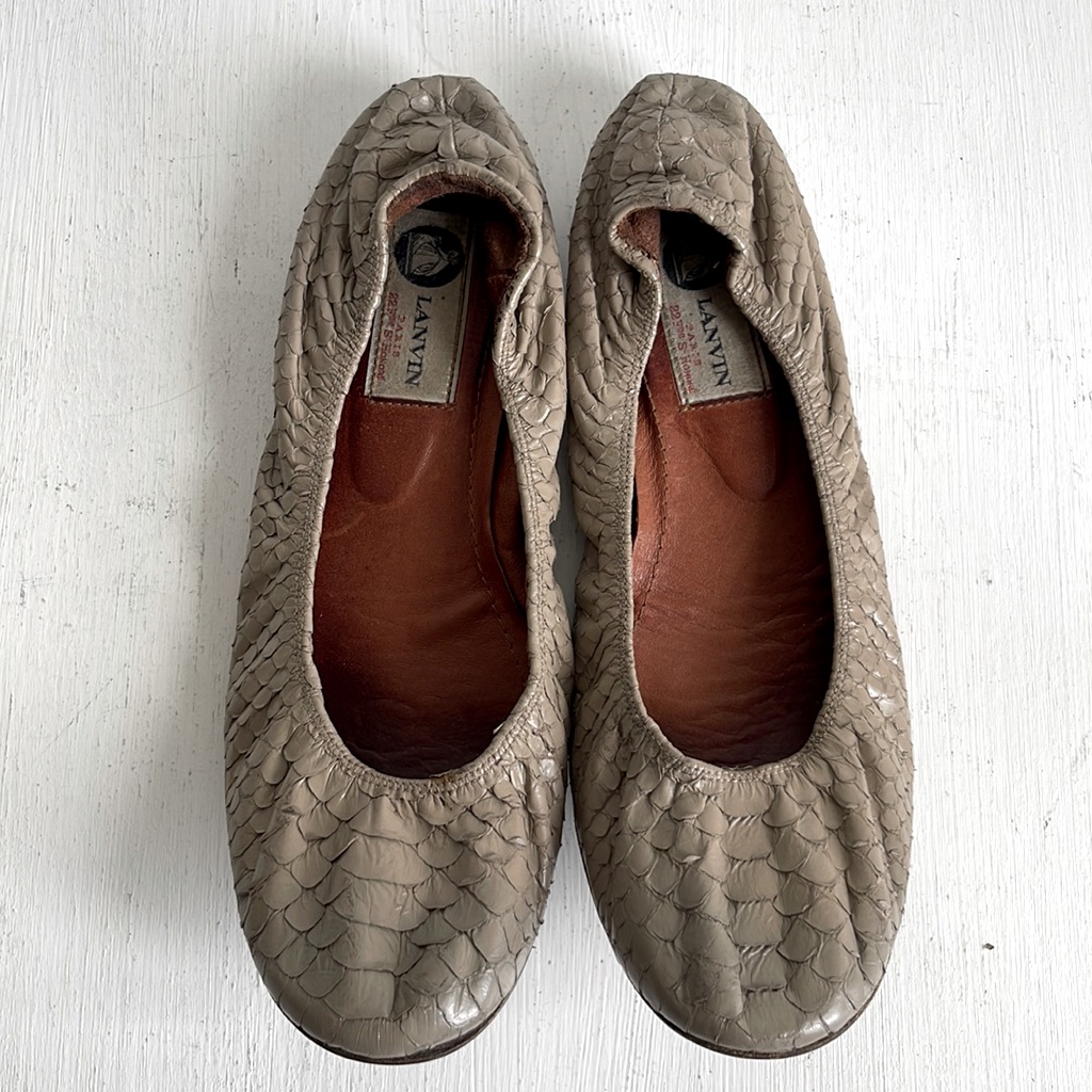Lanvin Flat Python Balerina